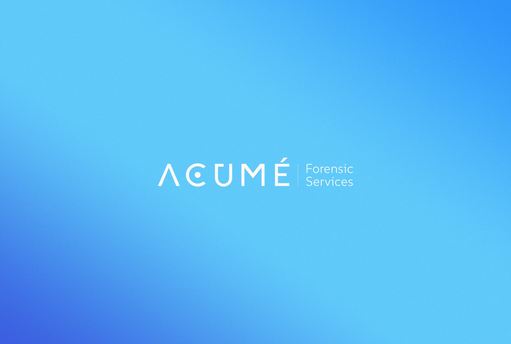 Acume Forensic logo on blue gradient background