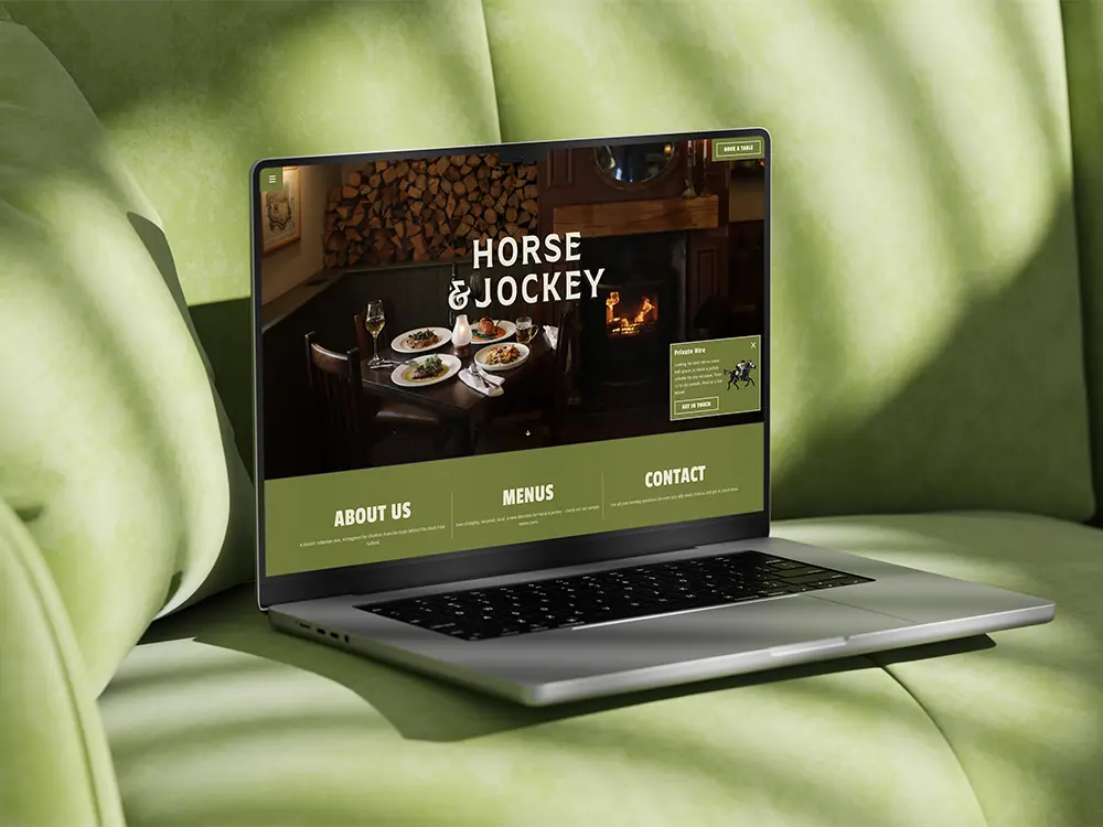 Horse and Jockey website mockup