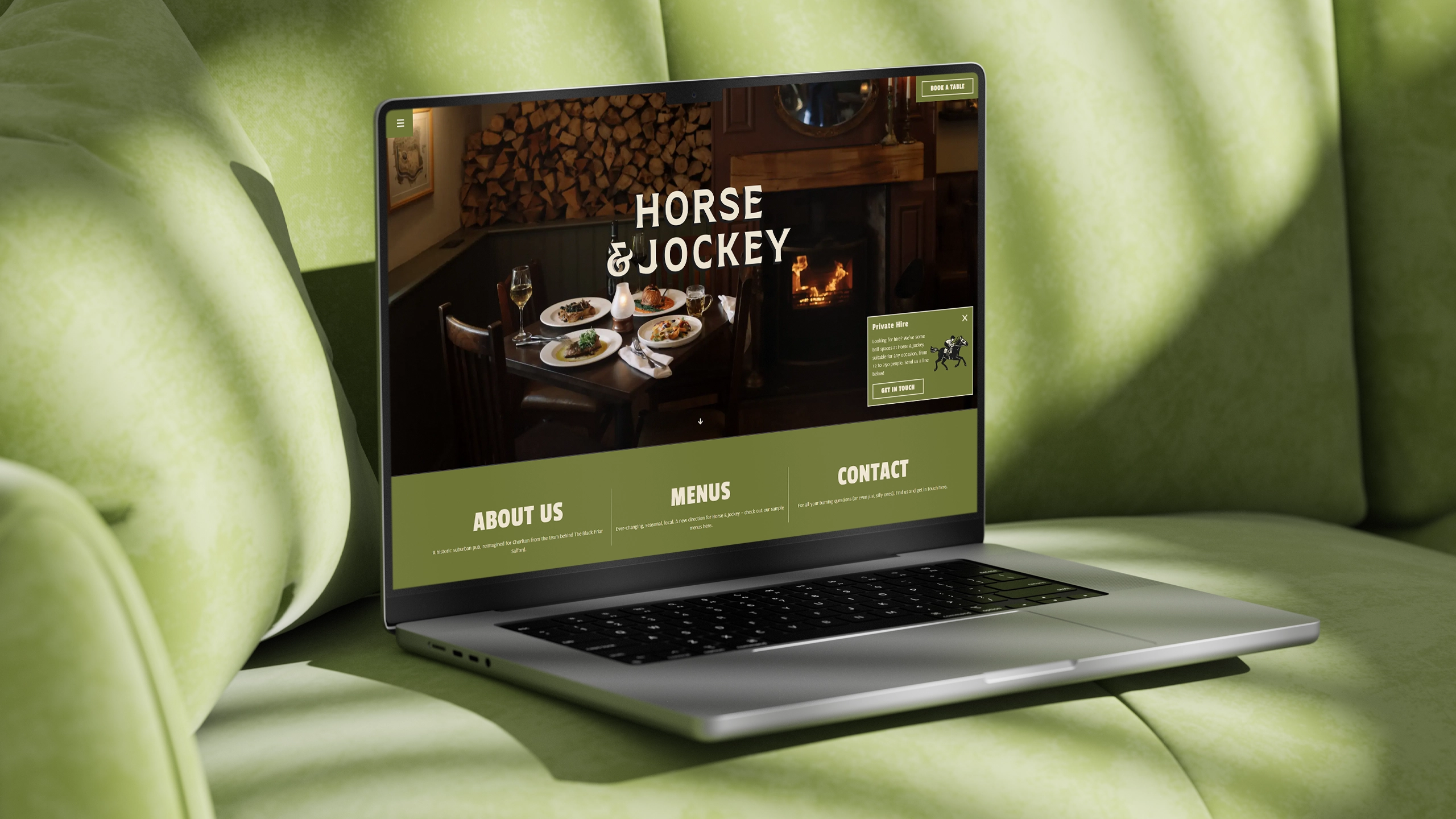 Horse and Jockey website mockup